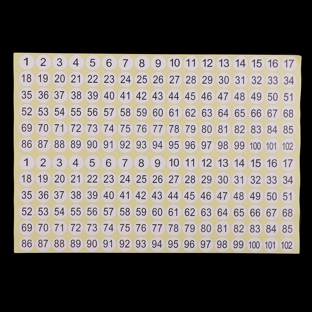 [Lzdhuiz] 15 Tấm Nhãn Dán Đánh Số 1-102 Chấm 10mm Dành Cho Văn Phòng / Nhà Cửa