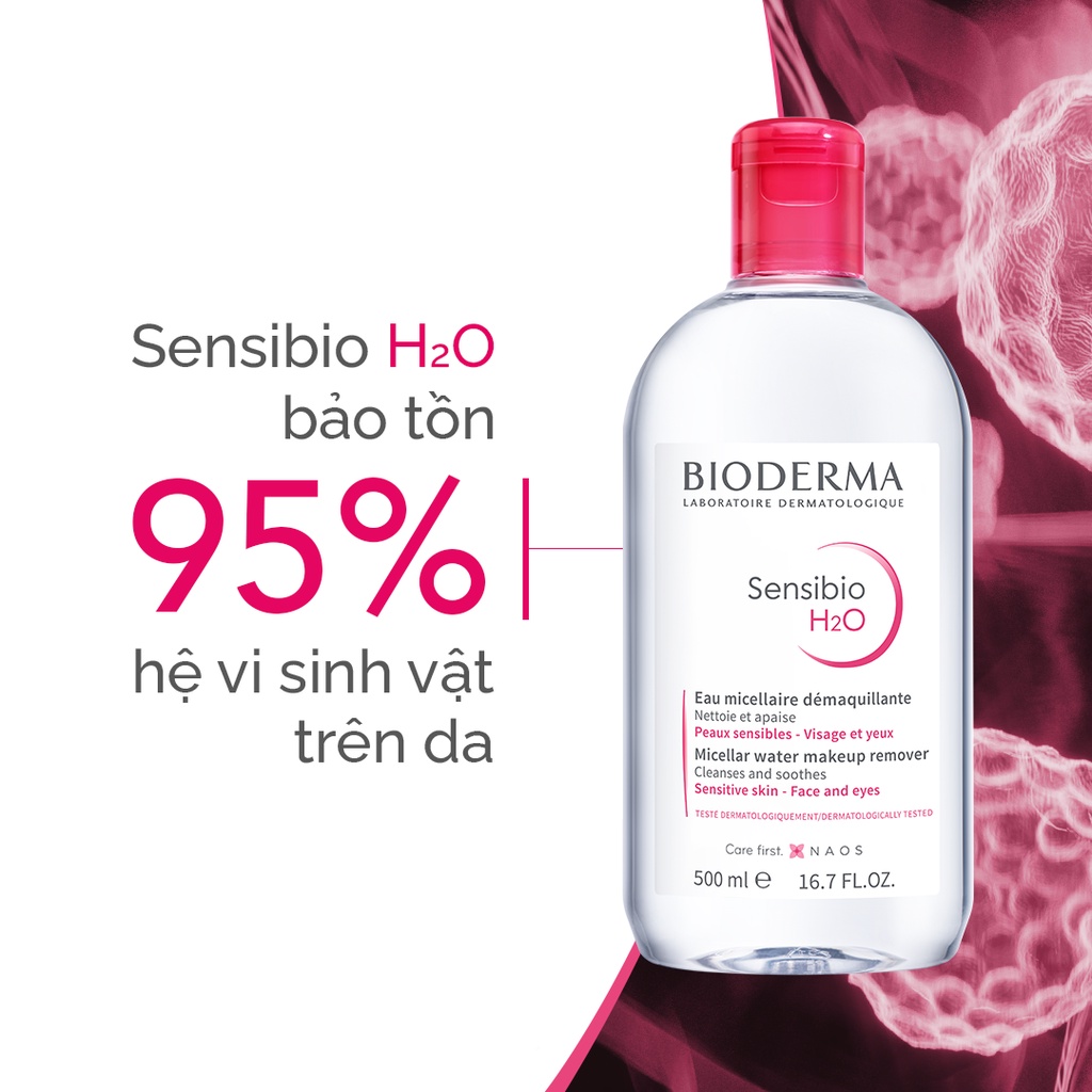Nước tẩy trang Bioderma  Sensibio H2O cho da nhạy cảm, Sébium H2O cho da dầu, da hỗn hợp