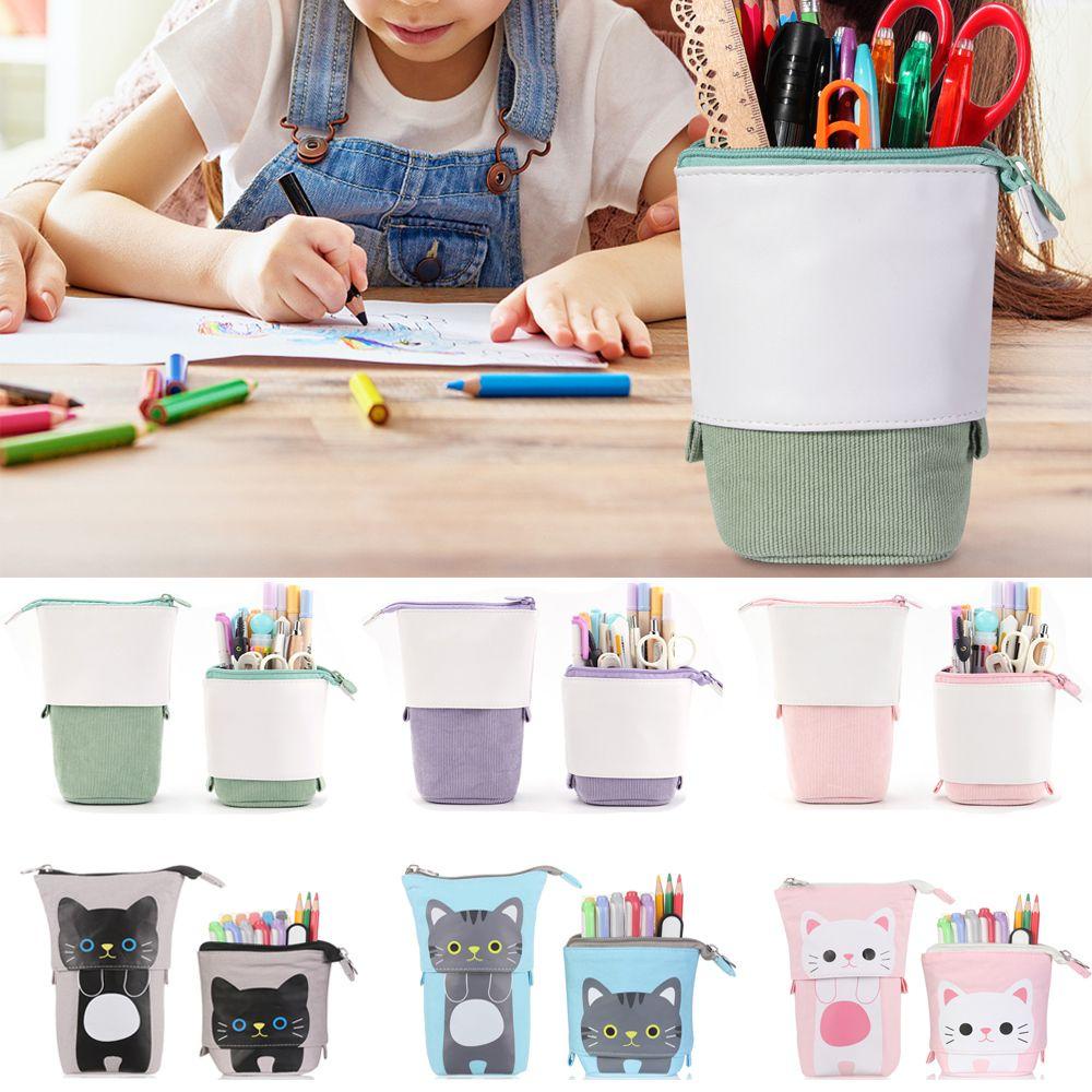 Túi Đựng Bút Bằng Vải Canvas Có Khóa Kéo Sức Chứa Lớn