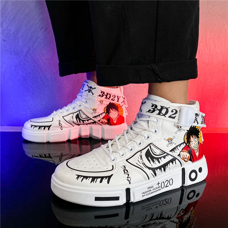Giày sneaker in hình ảnh anime One Piece Luffy thời trang dành cho nam giới