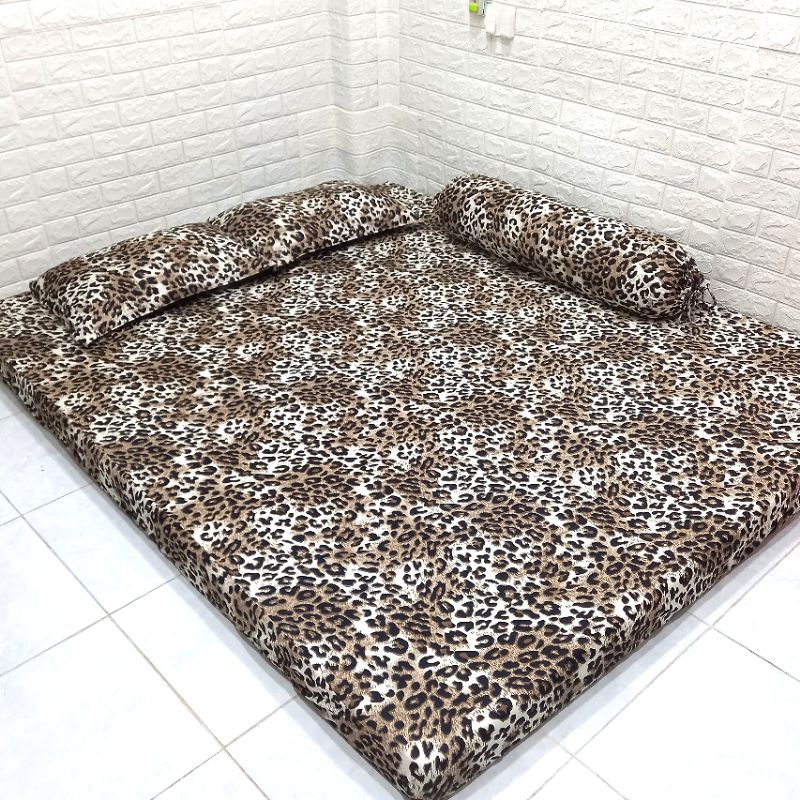 BỘ DRAP THUN HÀN QUỐC 4 MÓN  DA BEO.