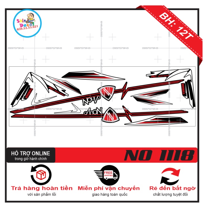 TEM XE NOUVO 4 LX LC DÁN XE ĐEN -- SHIN DECAL 2