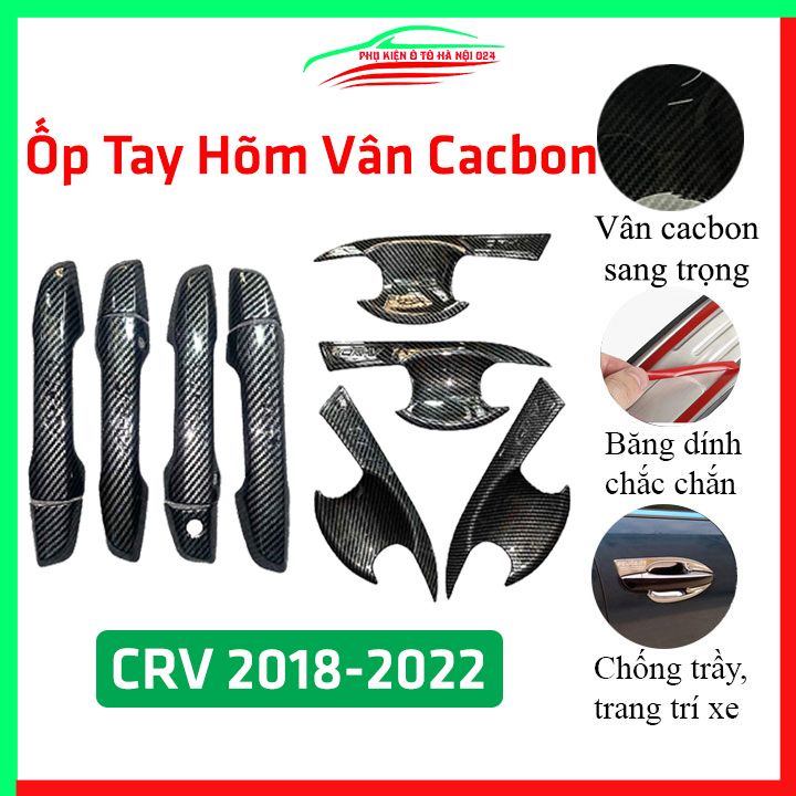 Ốp tay hõm CRV 2018-2022 vân Carbon chống trầy bảo vệ cửa xe ô tô