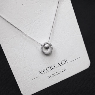 Dây chuyền bạc nữ đan nhẫn vào trong siêu lấp lánh - Trang sức bạc Nobsilver