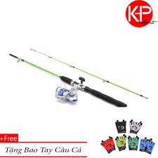 Bộ Cần Câu Lure 1m5 + Tặng Kèm Phụ Kiện Và Bao Tay_xanh lá (máy 200)