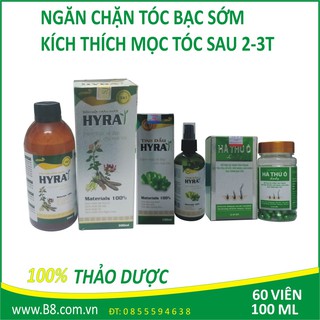 Liệu Trình Xịt Tinh Dầu Hyra MỚI 2019 + Hà Thủ Ô Lady + Dầu Gội Hyra : Bộ Sản Phẩm Dành Cho Tóc Bạc & Rụng - B8 SHOP