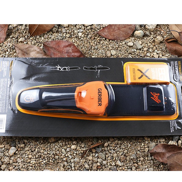 Dao Phượt Cao Cấp Màu Cam PRO- - Có Tạo Lửa - Đá Mài