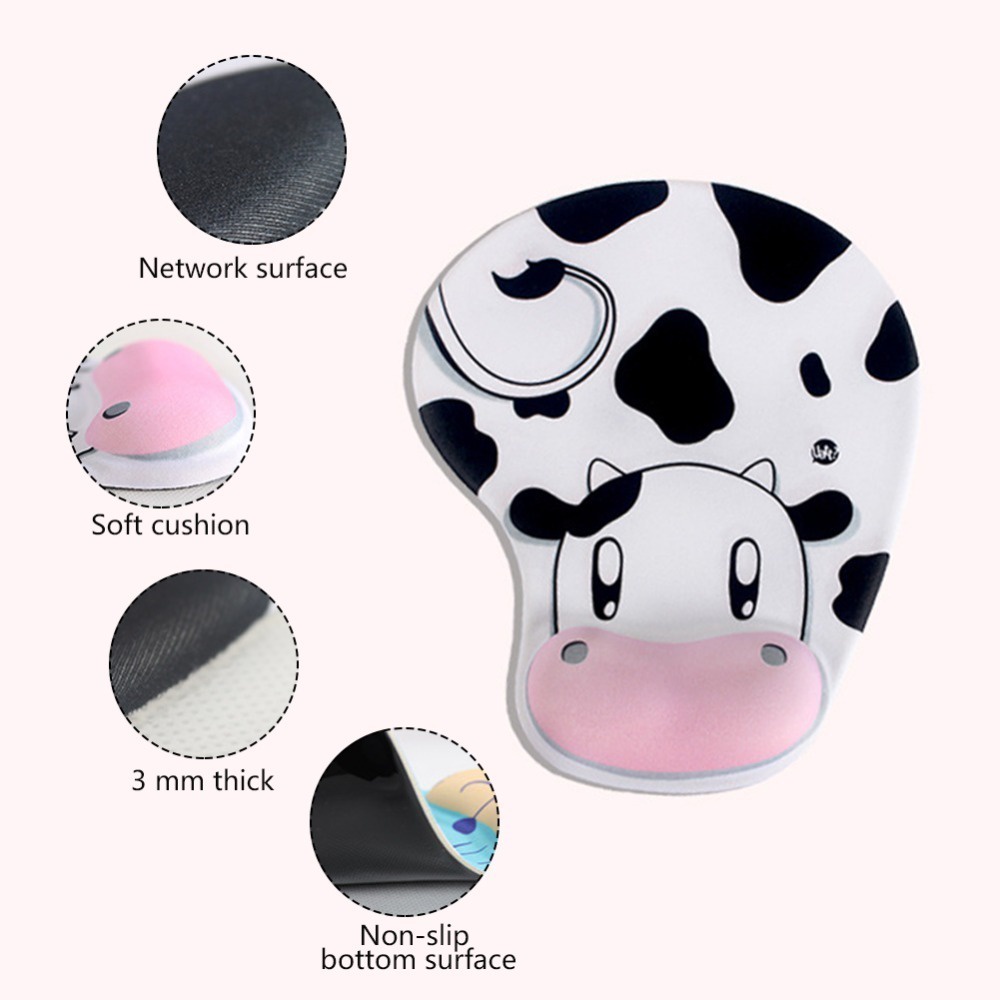 Tấm Lót Chuột Chơi Game Bằng Silicon Dày Dặn Chống Trượt Hình Hoạt Hình 3D