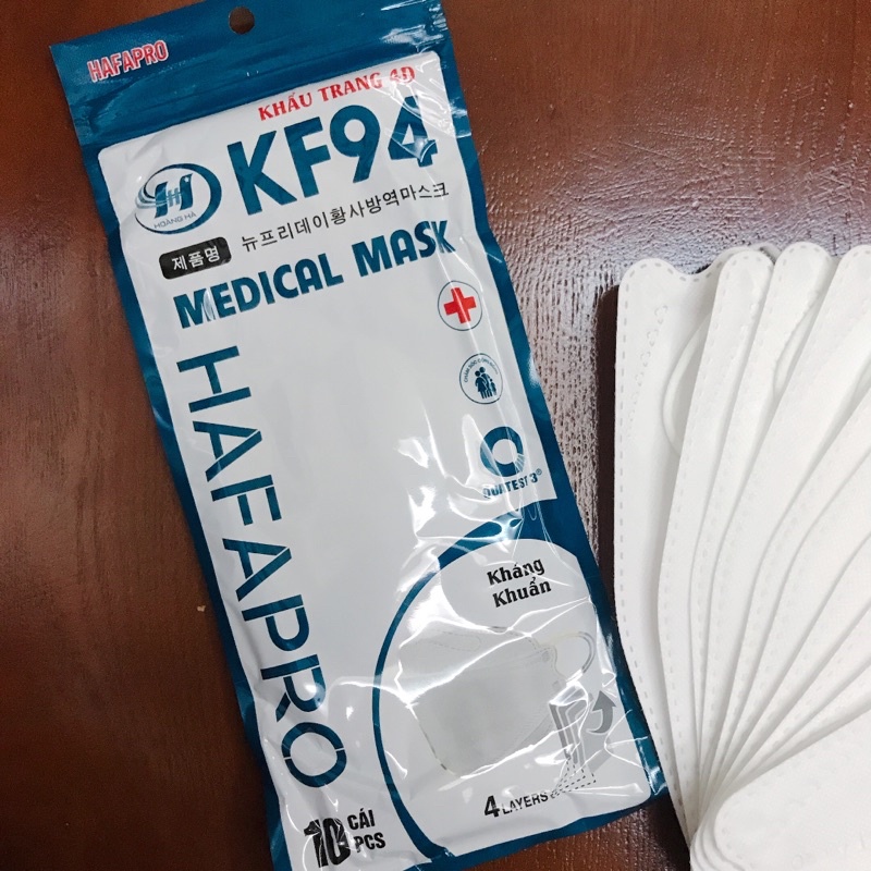 Khẩu Trang Hafapro KF94 kháng khuẩn (túi 10 cái)