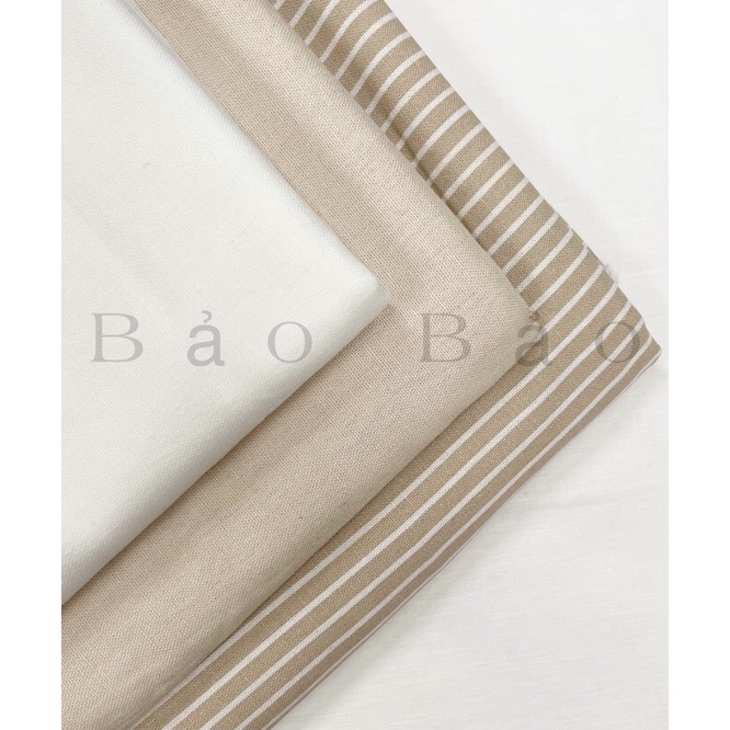 Vải Linen Bột Tông Nâu Be Kiện Stock Mềm Mịn Rũ Khổ 1m35