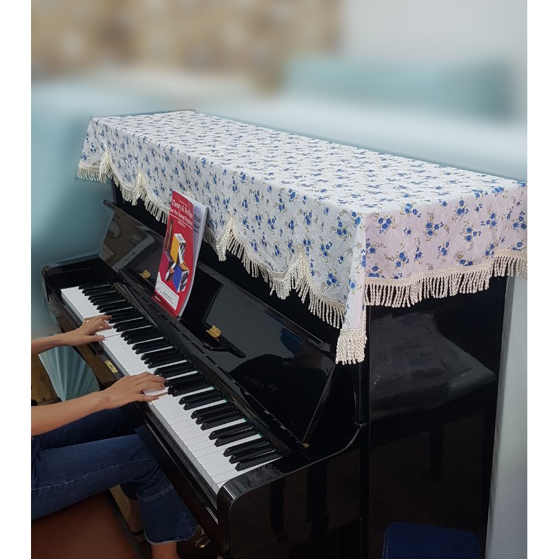 Sản phẩm phủ đàn piano họa tiết thiên nhiên nhẹ nhàng, chất lượng vải cực đẹp