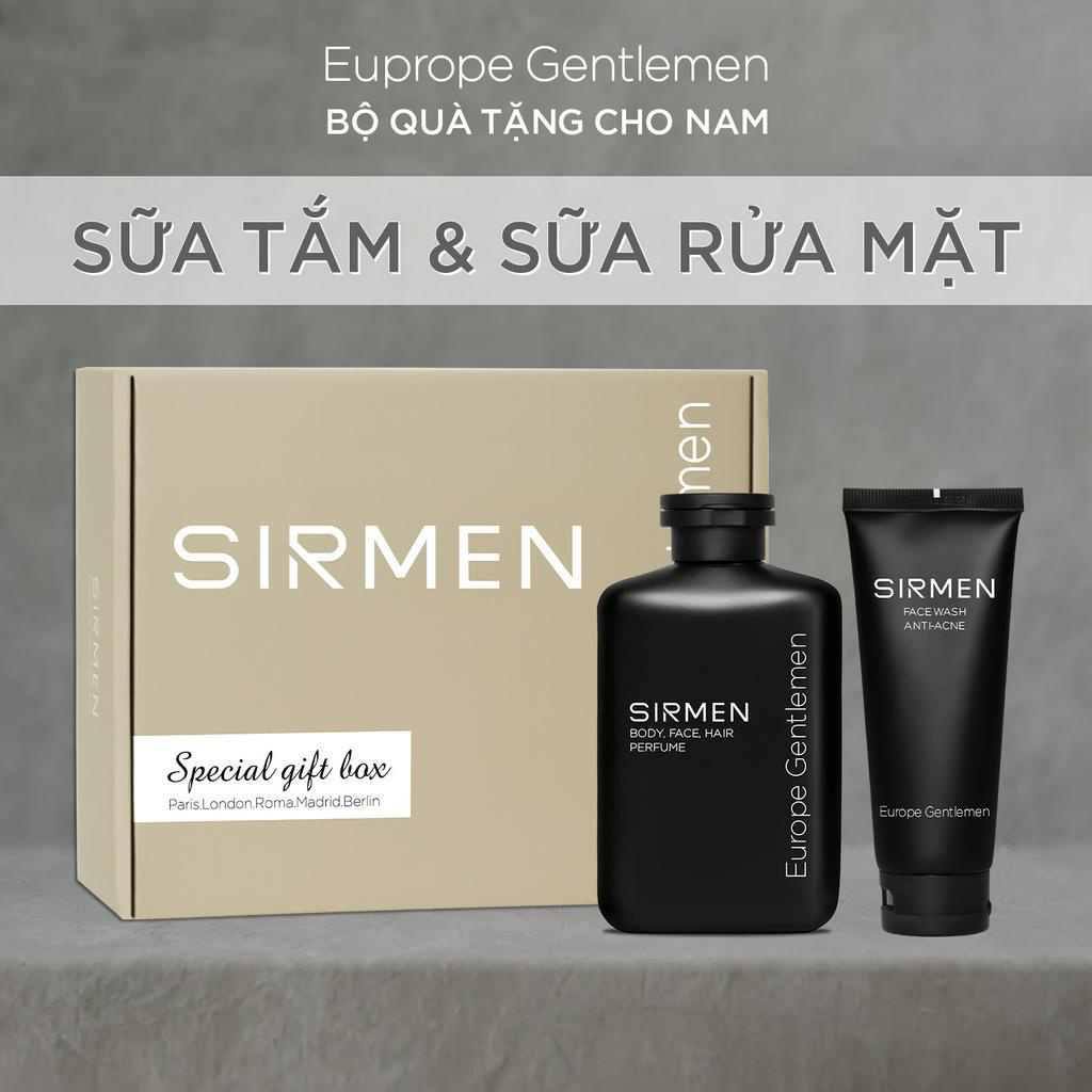 Combo Sữa tắm 350g & Sữa rửa mặt 100g hương nước hoa châu Âu SIRMEN Europe Gentlemen cao cấp chiết xuất tự nhiên