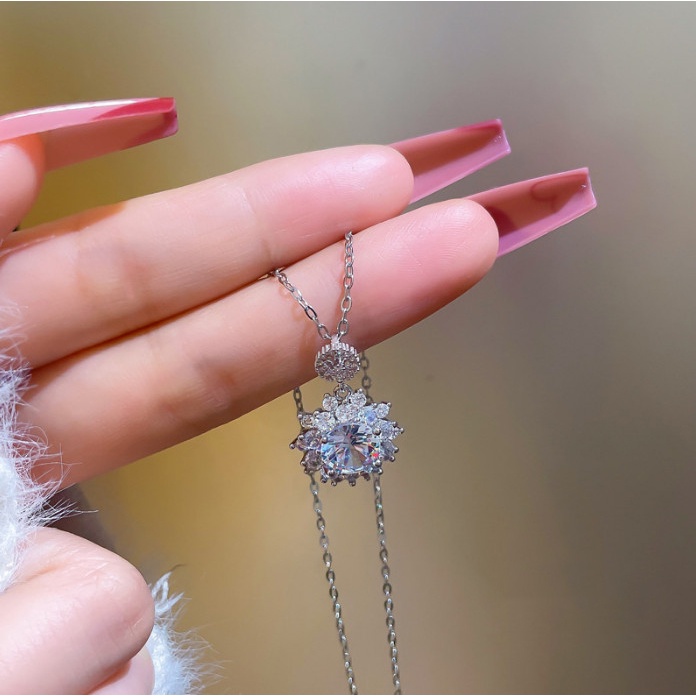 Dây Chuyền Titan Hoa Đá Nhân Tạo Sang Trọng TT 4174