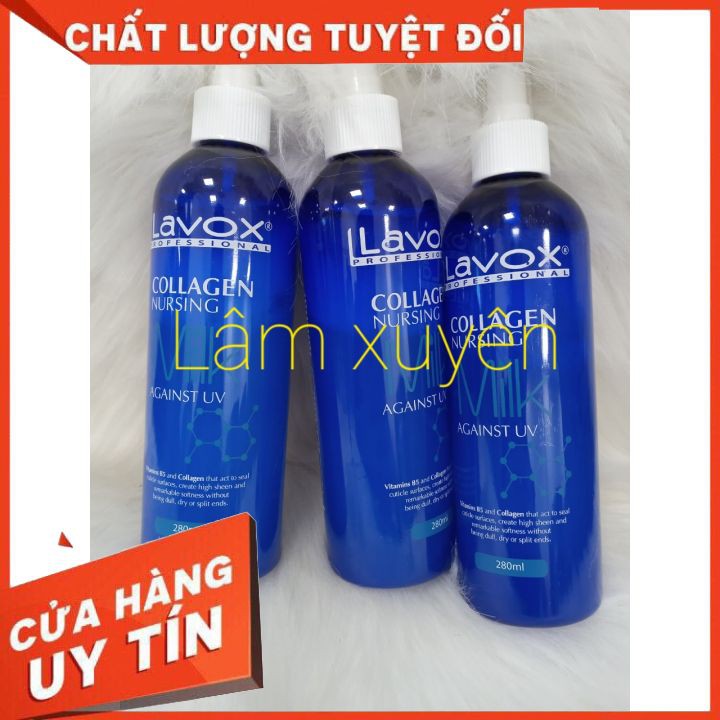 Sữa / Xịt nước dưỡng tóc Lavox Collagen 280ml xanh dương suôn mềm 😘 FREESHIP 🍔 nuôi dưỡng tóc khỏe, cải thiện, phục hồi🌻