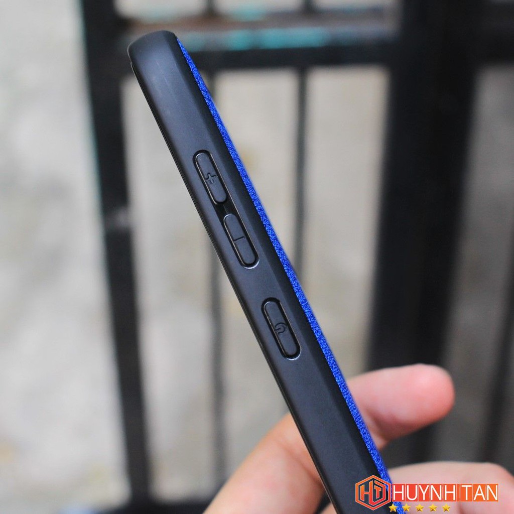 Ốp lưng Xiaomi Pocophone F1 vân vải Jean chống bám vân tay,Màu Đen