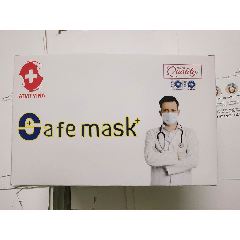 Khẩu Trang Y Tế 4 Lớp MEDICAL FACE MASK Kháng Khuẩn 99%, Hàng Xuất Châu Âu Cao Cấp 1 hộp 50 chiếc
