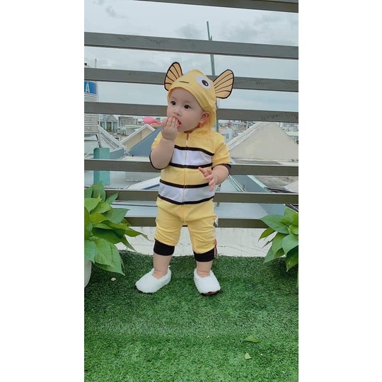 Body DÀI có mũ hình ngộ nghĩnh cho bé trai và bé gái sơ sinh 4-14kg, được chọn mẫu - BD68