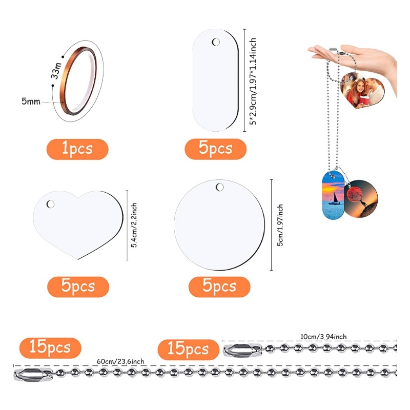 Sa Set 46 Móc Khóa Bằng Nhôm Truyền Nhiệt Hai Mặt Màu Trơn