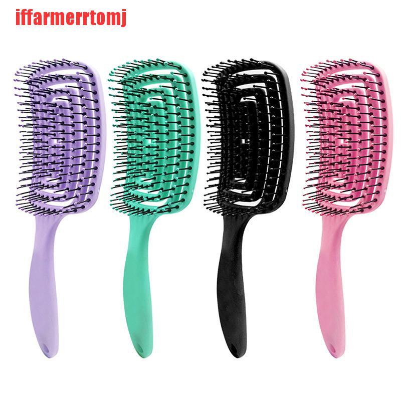 {iffarmerrtomj}Women Hair Massage Comb Bristle nylon Hairbrush Wet Curly Detangle Hair Brush LAD
