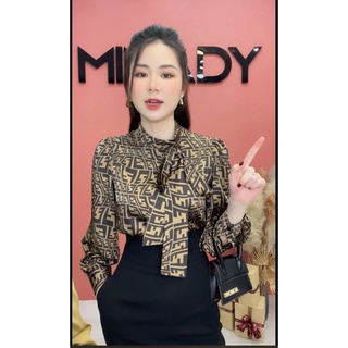 Áo sm chữ f nơ cổ minady