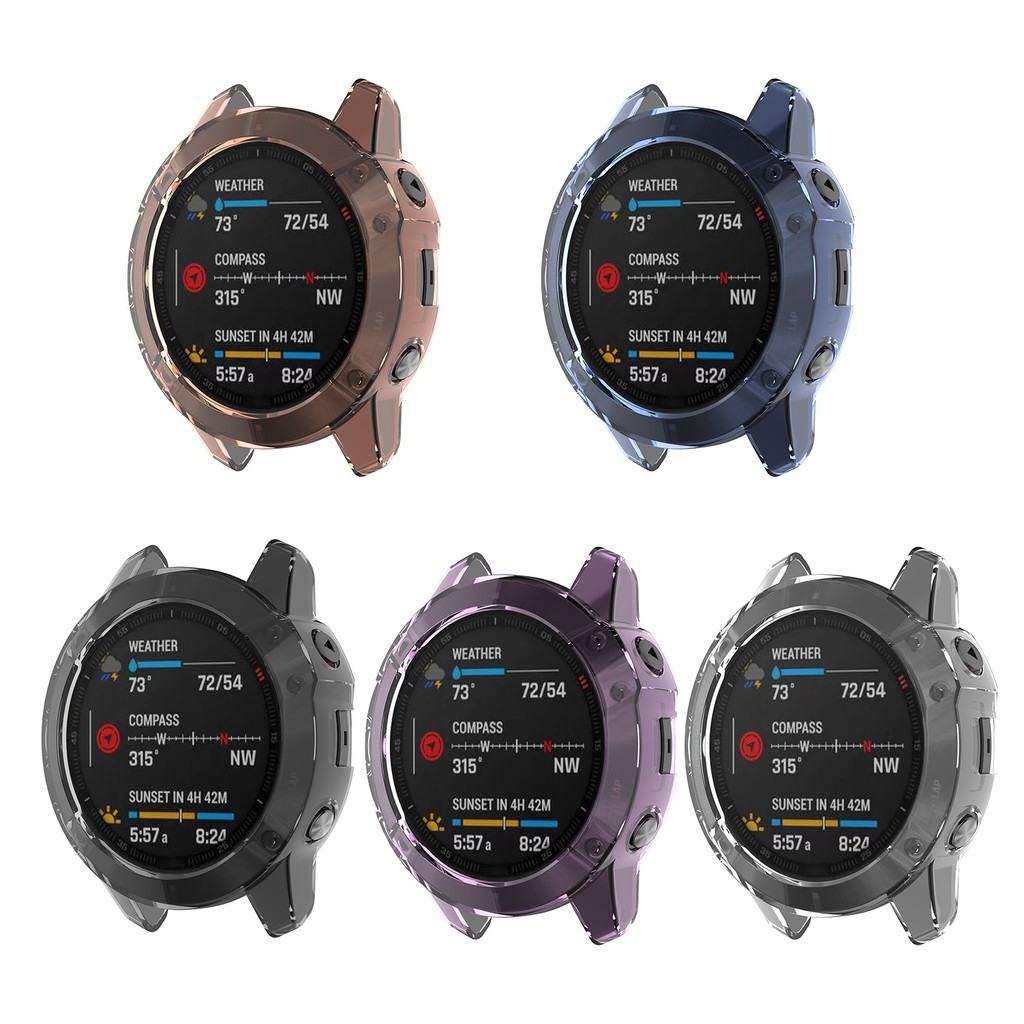 Case Cover For Garmin Fenix 6 6Pro / 6S 6Spro / 6X 6Xpro Smart Watch Frame Shell Skin TPU Protector Protective Accessories For Fenix6 Soft Ultra-Slim Fast Delivery