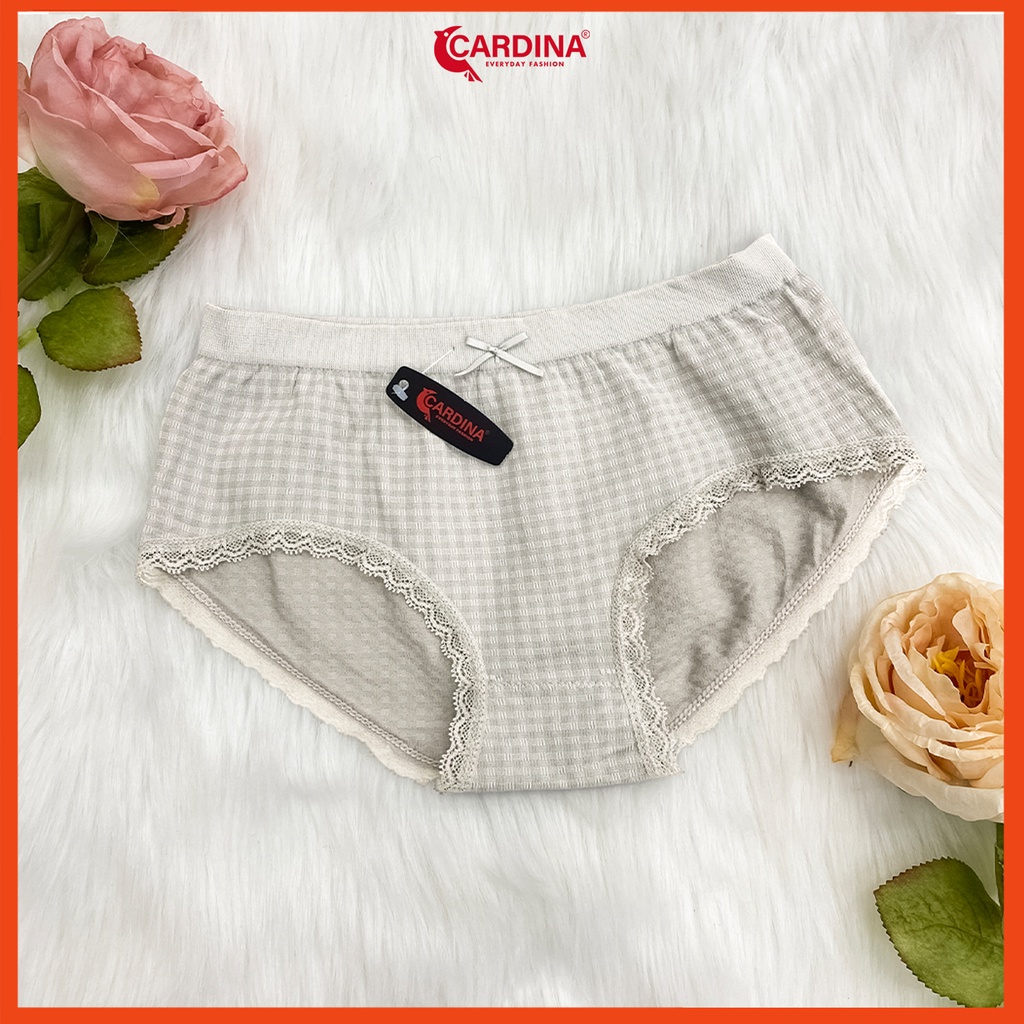 Quần Lót Nữ Viền Ren CARDINA Chất Cotton Mềm Mại Thoáng Mát từ 40-55kg Giao Màu Ngẫu Nhiên QLFSAN01