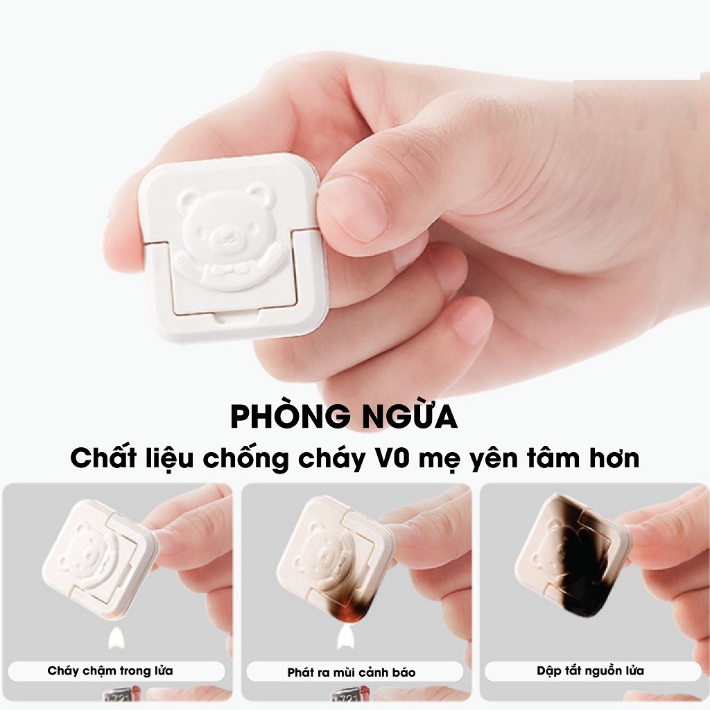 Combo 10 Nút Bịt Ổ Điện Chống Giật Gấu 2 Chân 3 Chân Cao Cấp Nhỏ Gọn Chắc Chắn Bảo Vệ An Toàn Cho Bé