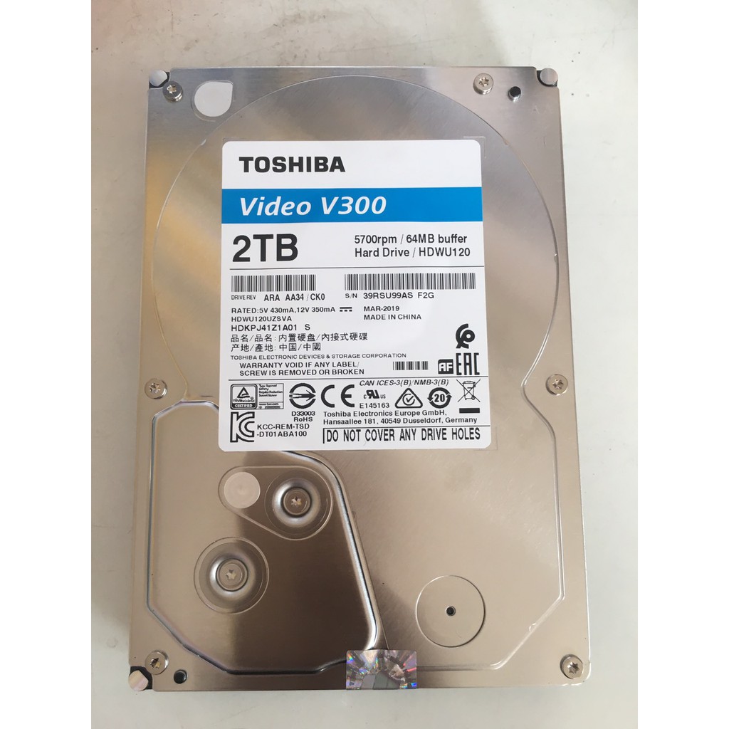 ổ cứng toshiba 2TB chính hãng dành cho máy tình bàn và camera