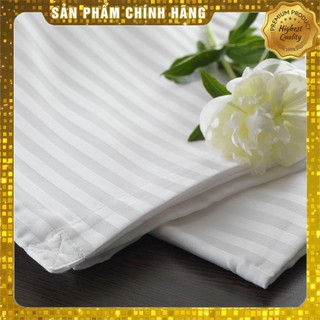 Bộ ga và vỏ gối khách sạn cotton trắng sọc đủ kích thước