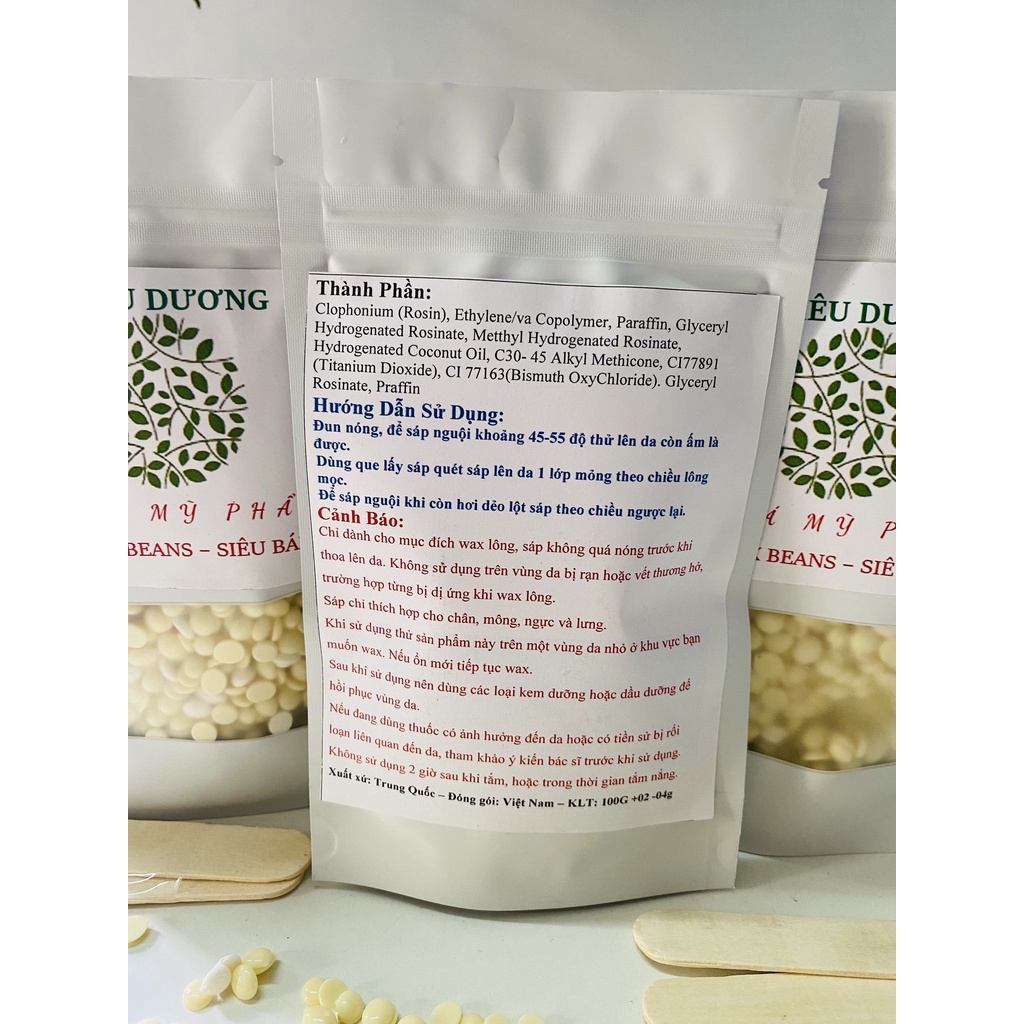 Hạt wax nóng wax lông thơm nhập khẩu,hard wax beans hương dừa - hoa nhài - ngọc trai cực thơm, siêu bám lông (Tặng que)