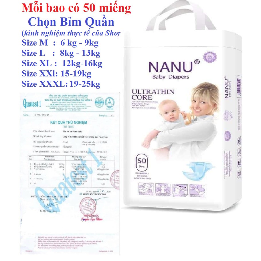 [COMBO 2 GÓI 100 MIẾNG] Tã/Bỉm Quần NANU đủ size M100/L100/XL100/XXL100/XXXL100.....