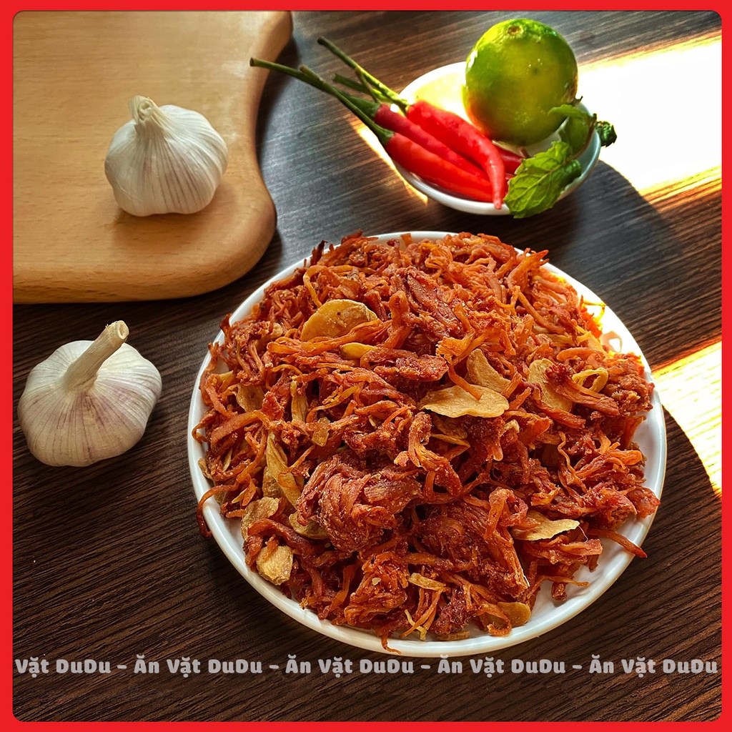 Khô heo cháy bơ tỏi cay DuDu 300g đồ ăn vặt Sài Gòn vừa ngon vừa rẻ | BigBuy360 - bigbuy360.vn