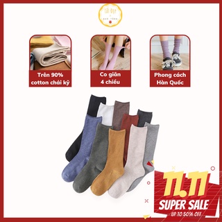 Tất nữ cổ cao 10 màu NAYEAN vớ nữ gân dọc cổ nhún thời trang phong cách ullzang