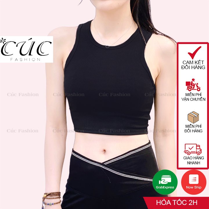 Áo ba lỗ nữ Cúc fashion áo tập gym 3 lỗ croptop thun tăm phong cách trẻ trung A018