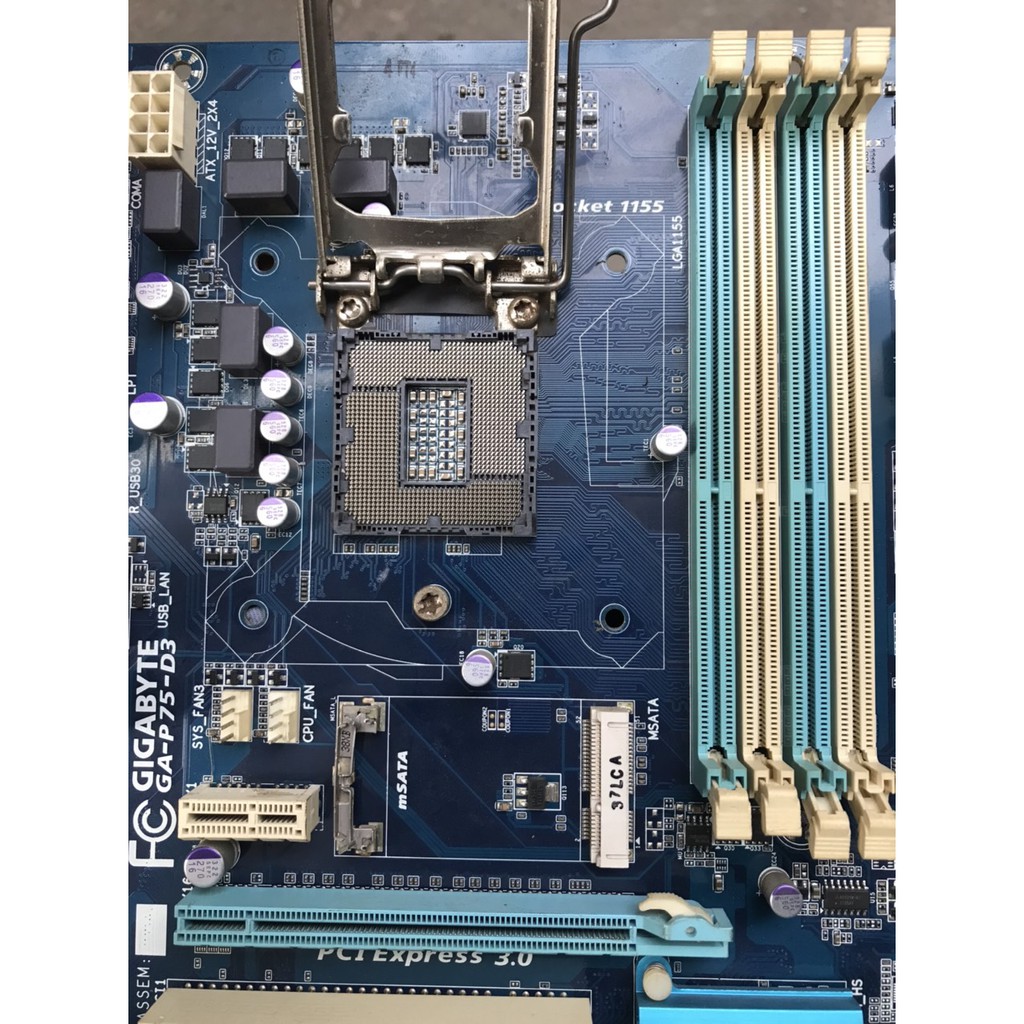 bo mạch chủ máy tính Giga P75 D3 rev 1.1 4 khe ram ddr3 socket 1155 mainboard Main gigabyte PC