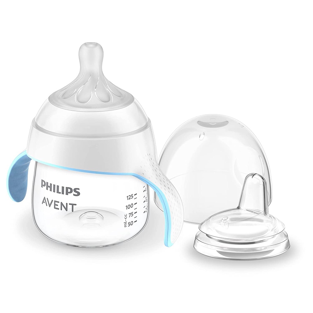BÌNH UỐNG NƯỚC AVENT ĐA NĂNG 2IN1 CÓ TAY CẦM 150ML CHO BÉ TỪ 4 THÁNG