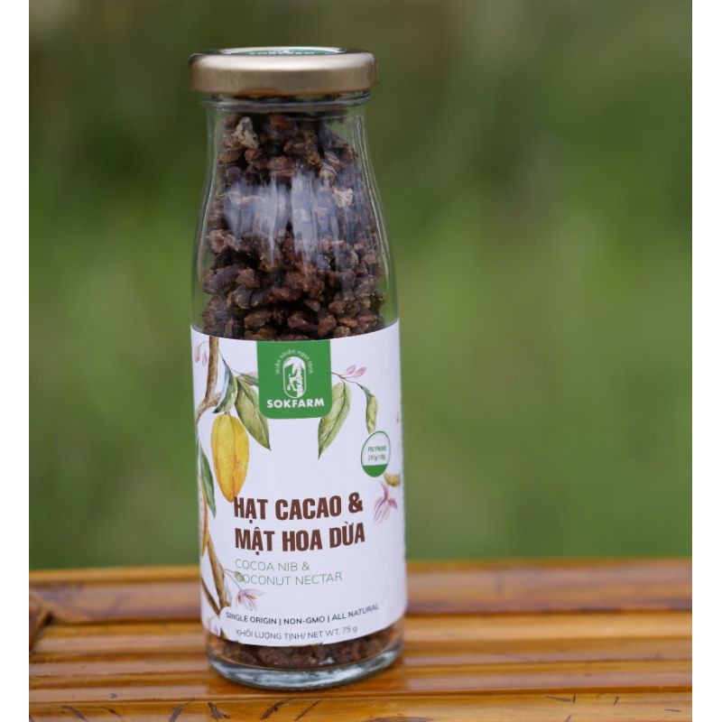 Hạt cacao mật hoa dừa SokFarm 75g