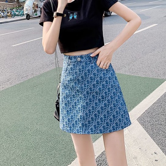 Chân Váy Chữ A Cạp Cao Họa Tiết_Kèm Quần Trong V22 | BigBuy360 - bigbuy360.vn