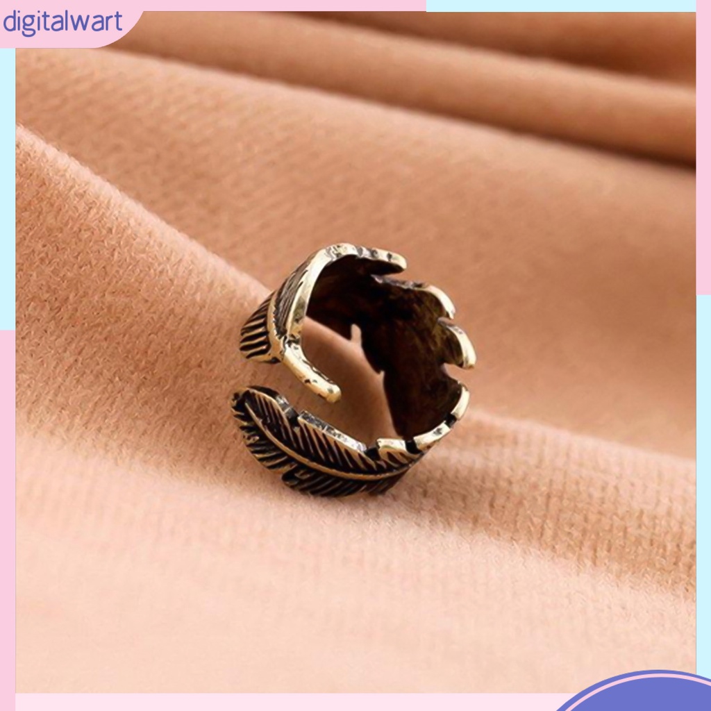 Nhẫn đồng dạng lông vũ phong cách retro