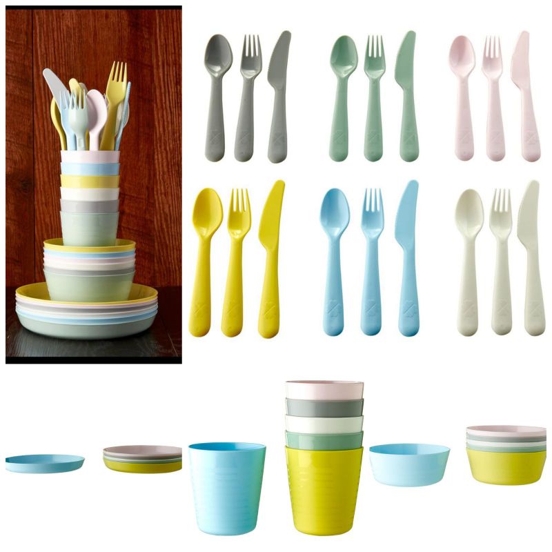 Bộ Dụng Cụ Ăn Uống IKEA (Gài, Đĩa, Đĩa, Thìa)