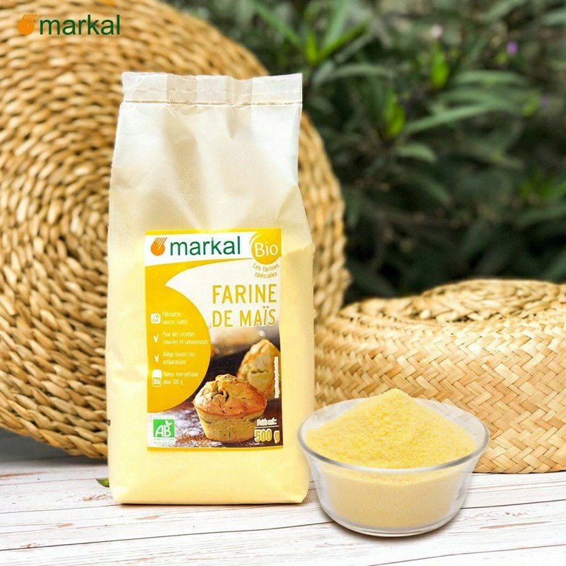 Bột bắp/ bột ngô hữu cơ Markal làm bánh, gói to 500gr