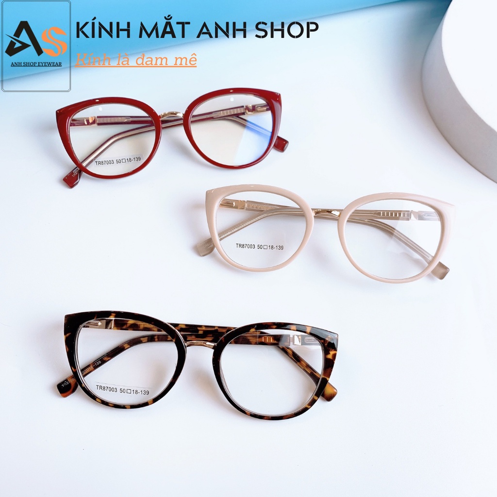Kính tròn viền dày thời trang chất liệu nhựa dẻo kết hợp kim loại nhiều màu sắc 87003A