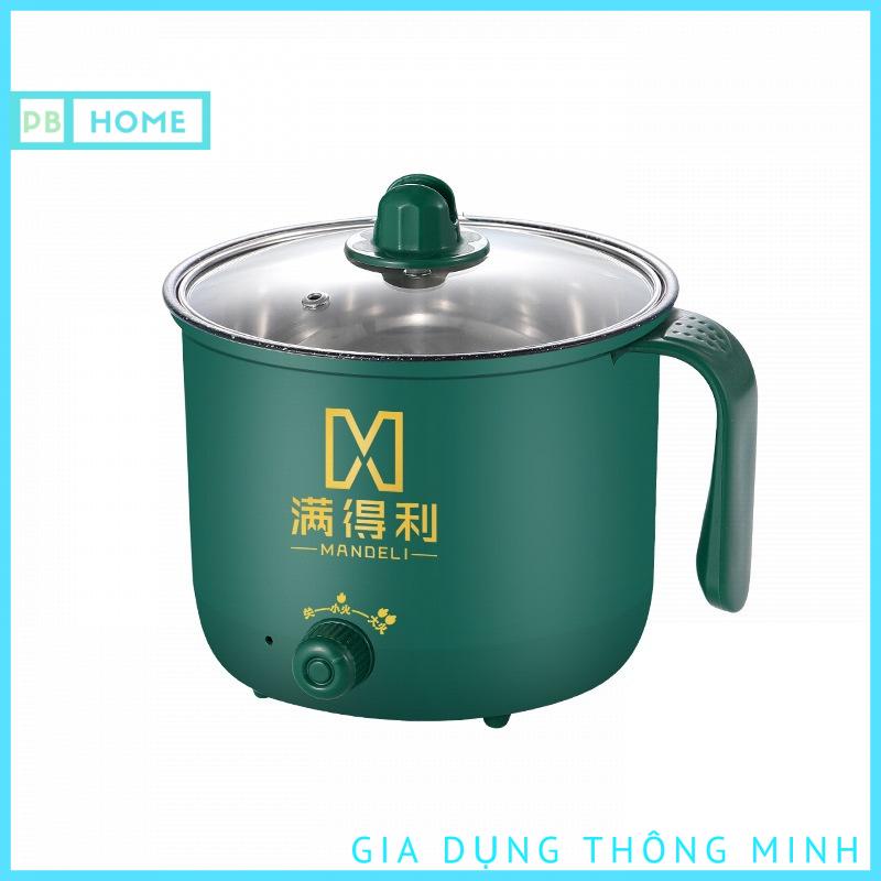 [Siêu HOT] Nồi Lẩu Mini 1,8L (Nút Vặn), Ca Nấu Mì, Nồi Nấu Cơm Đa Năng 2 Tầng, 2 Nấc Nhiệt Thế Hệ Mới Có Tay Cầm