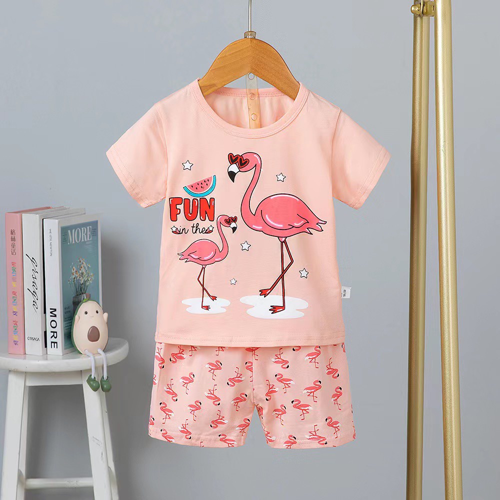 Đồ bộ cotton xuất hàn bé gái cao cấp mỏng mát