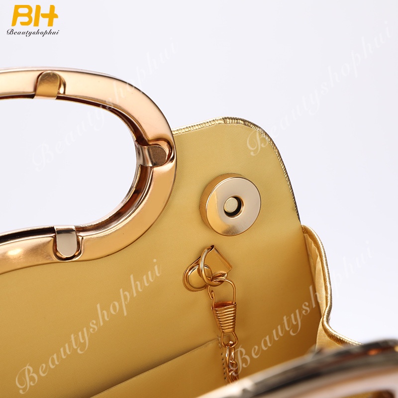 Túi Xách Da PU Đính Đá Lấp Lánh Phong Cách Âu Mỹ Cho Nữ