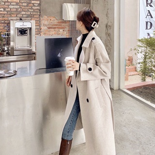 Áo dạ ép dáng dài hot trend kèm đai-Hàng QCCc