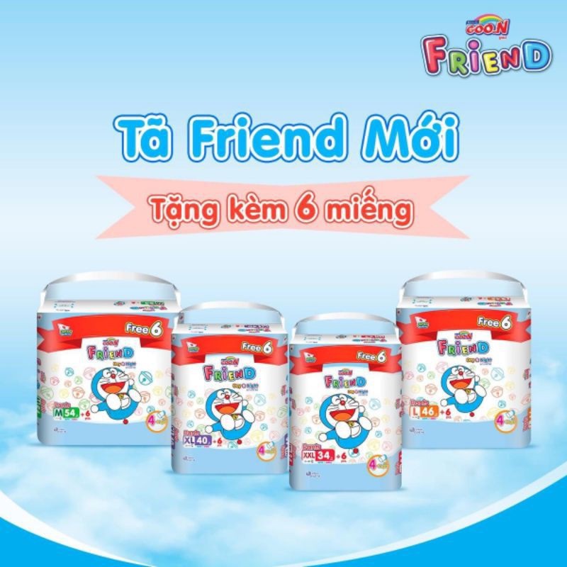 Bỉm quần Goon Friend tặng miếng mẫu mới M54/L46/XL40/XXL34/XXXL22