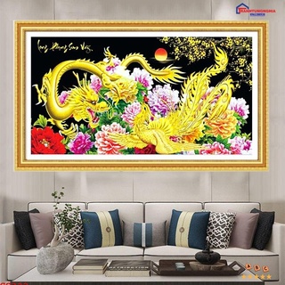Tranh đính đá, tranh thêu chữ thập long phụng sum vầy LV3340 LV3341 LV240 DF827