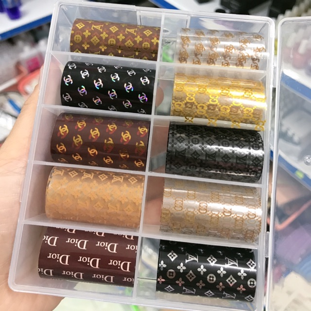 Set foil 10 mẫu ẩn móng - Foil ẩn móng nail - Foil thương hiệu