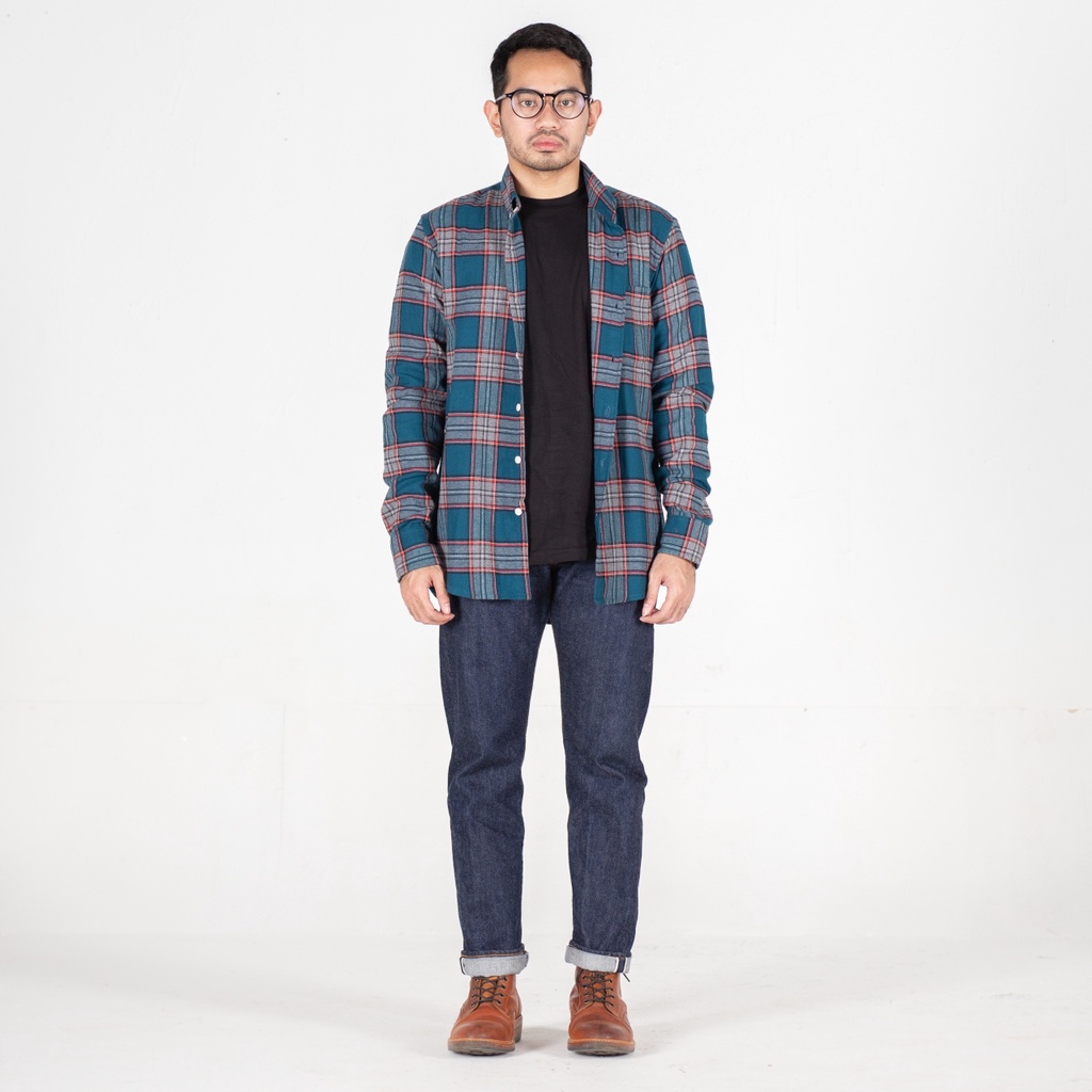 Áo Sơ Mi Flannel Ceres Màu Xanh Lục Bảo